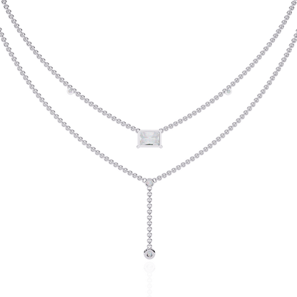 Nouveau Princess Lariat Lab Grown Diamond Necklace