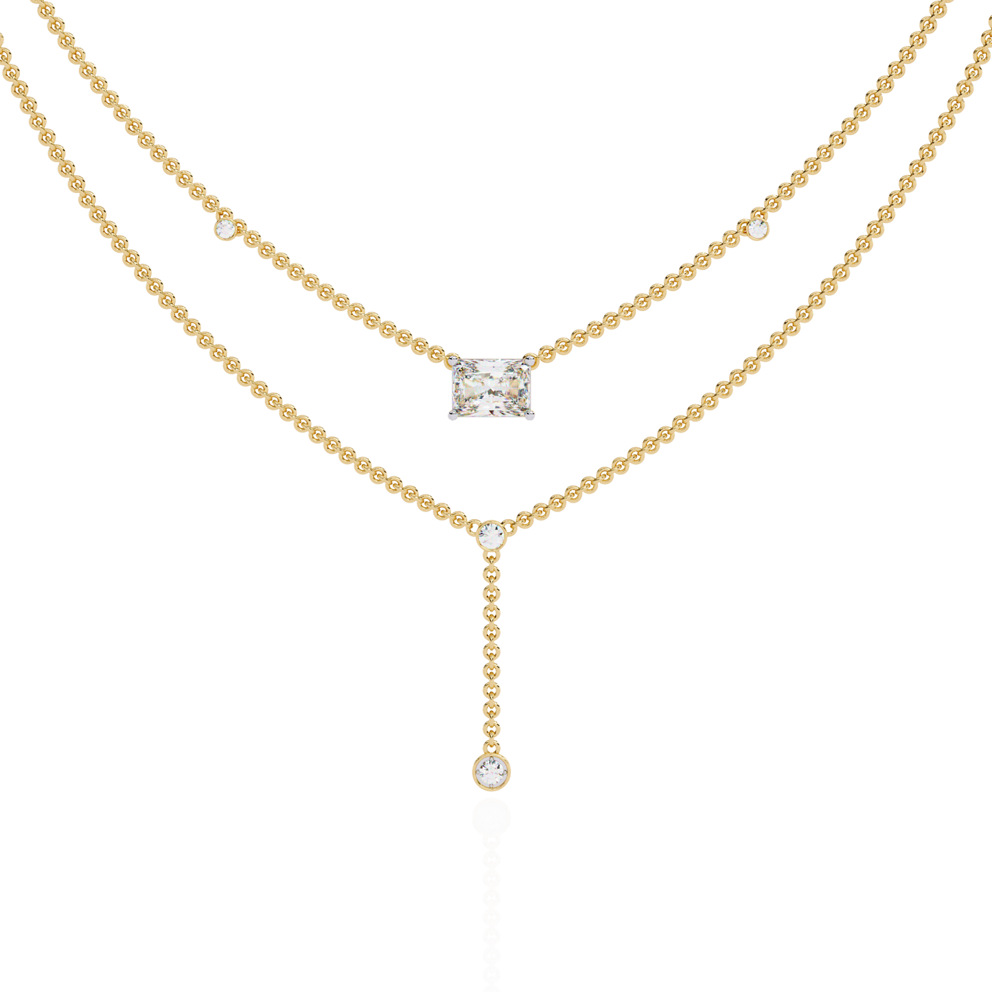 nouveau princess lariat lab grown diamond necklace