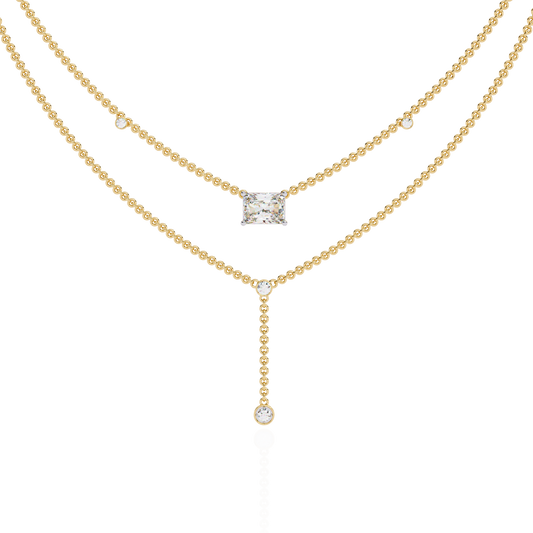 Nouveau Princess Lariat Lab Grown Diamond Necklace