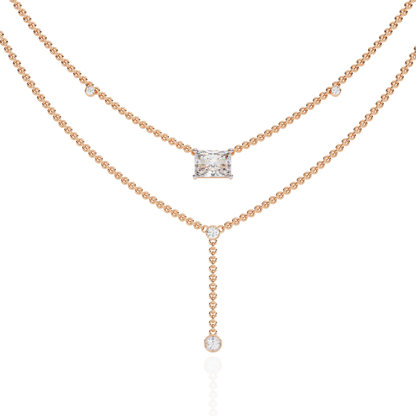nouveau princess lariat lab grown diamond necklace