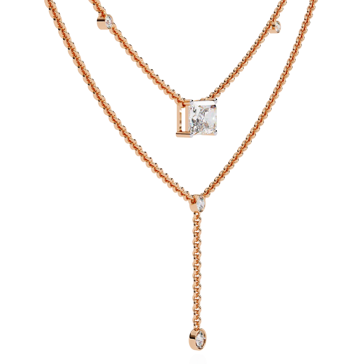 Nouveau Princess Lariat Lab Grown Diamond Necklace - Ophiratbf