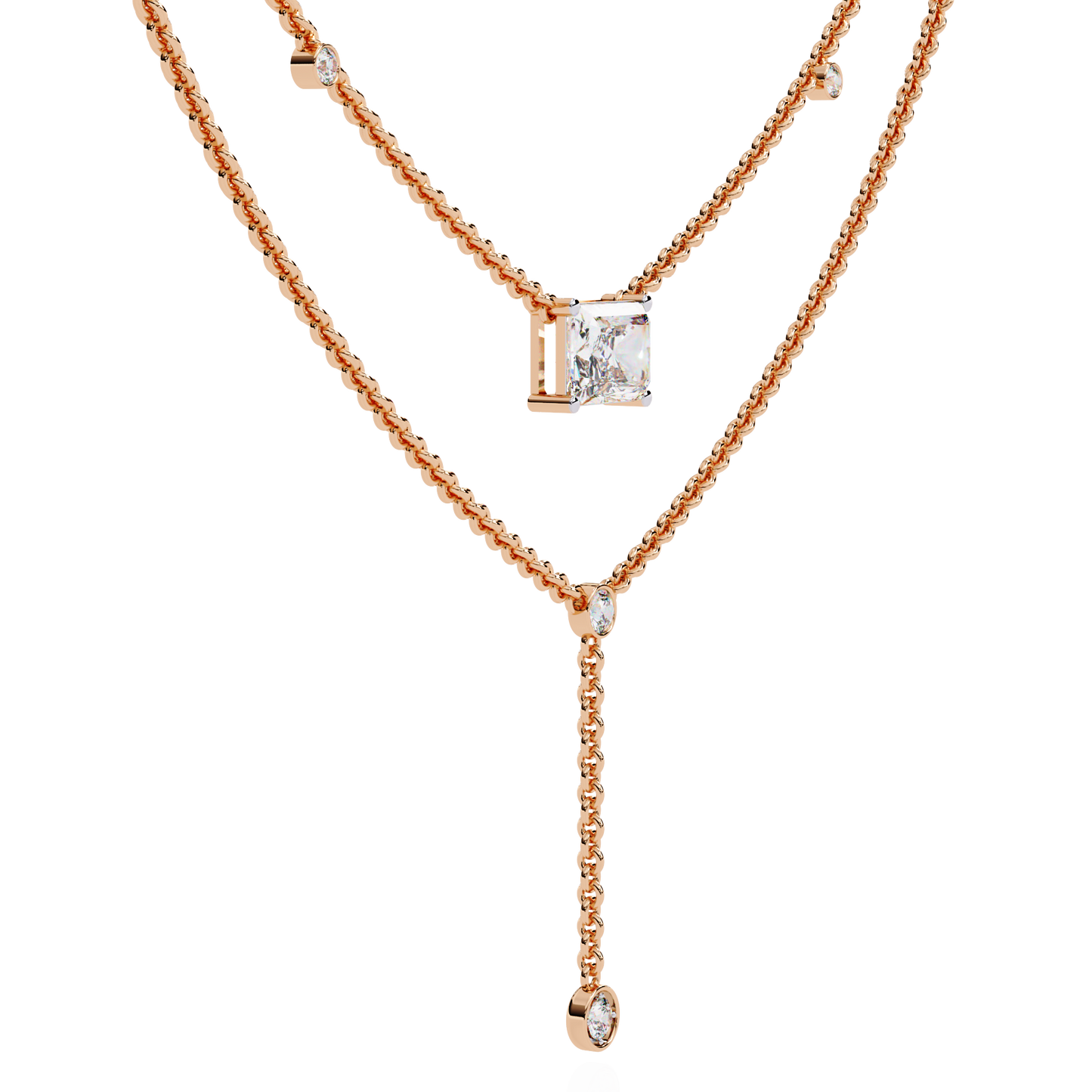 nouveau princess lariat lab grown diamond necklace