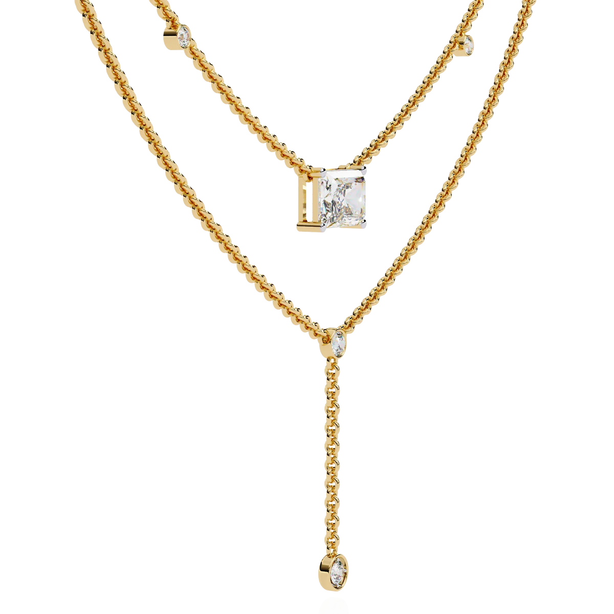 Nouveau Princess Lariat Lab Grown Diamond Necklace - Ophiratbf
