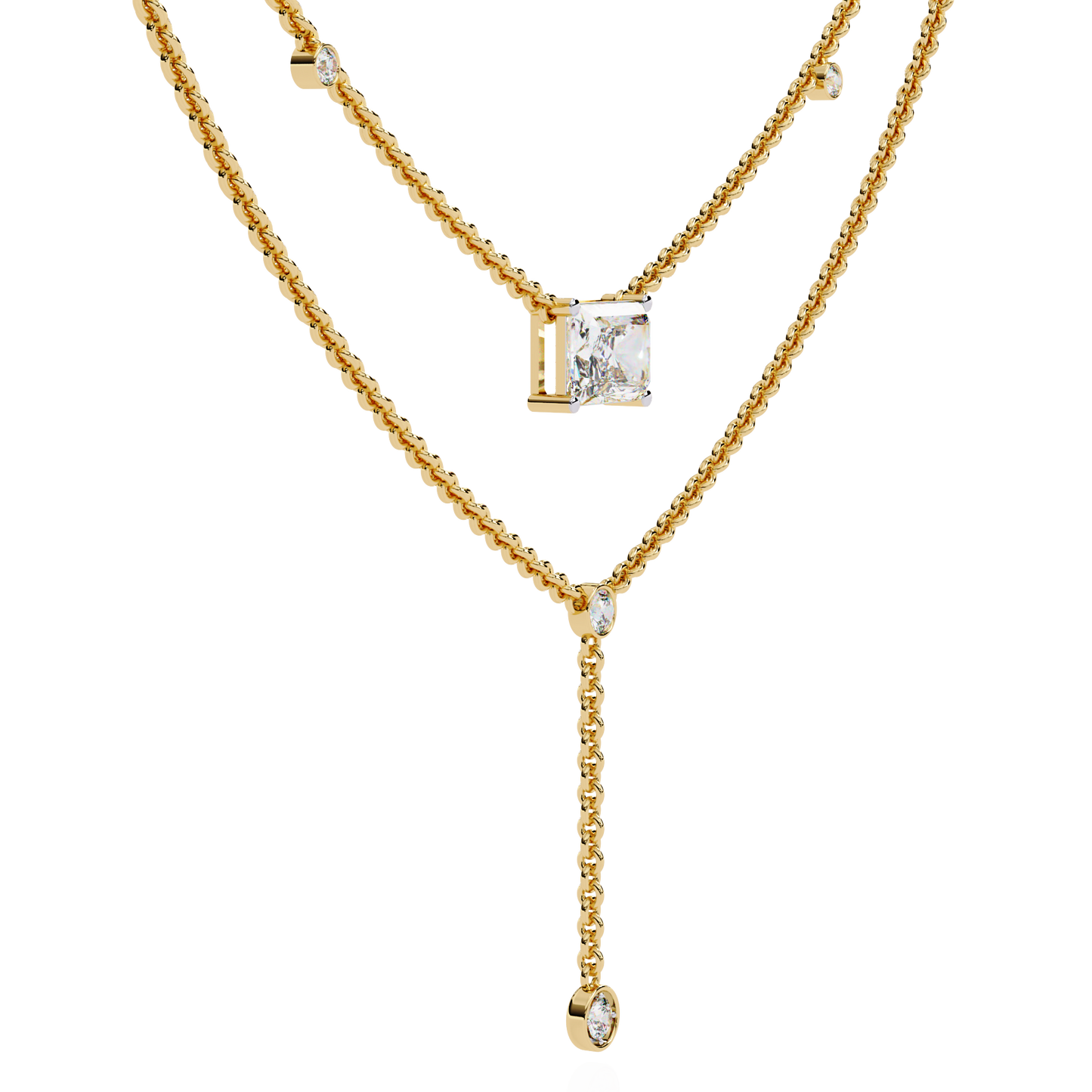 nouveau princess lariat lab grown diamond necklace