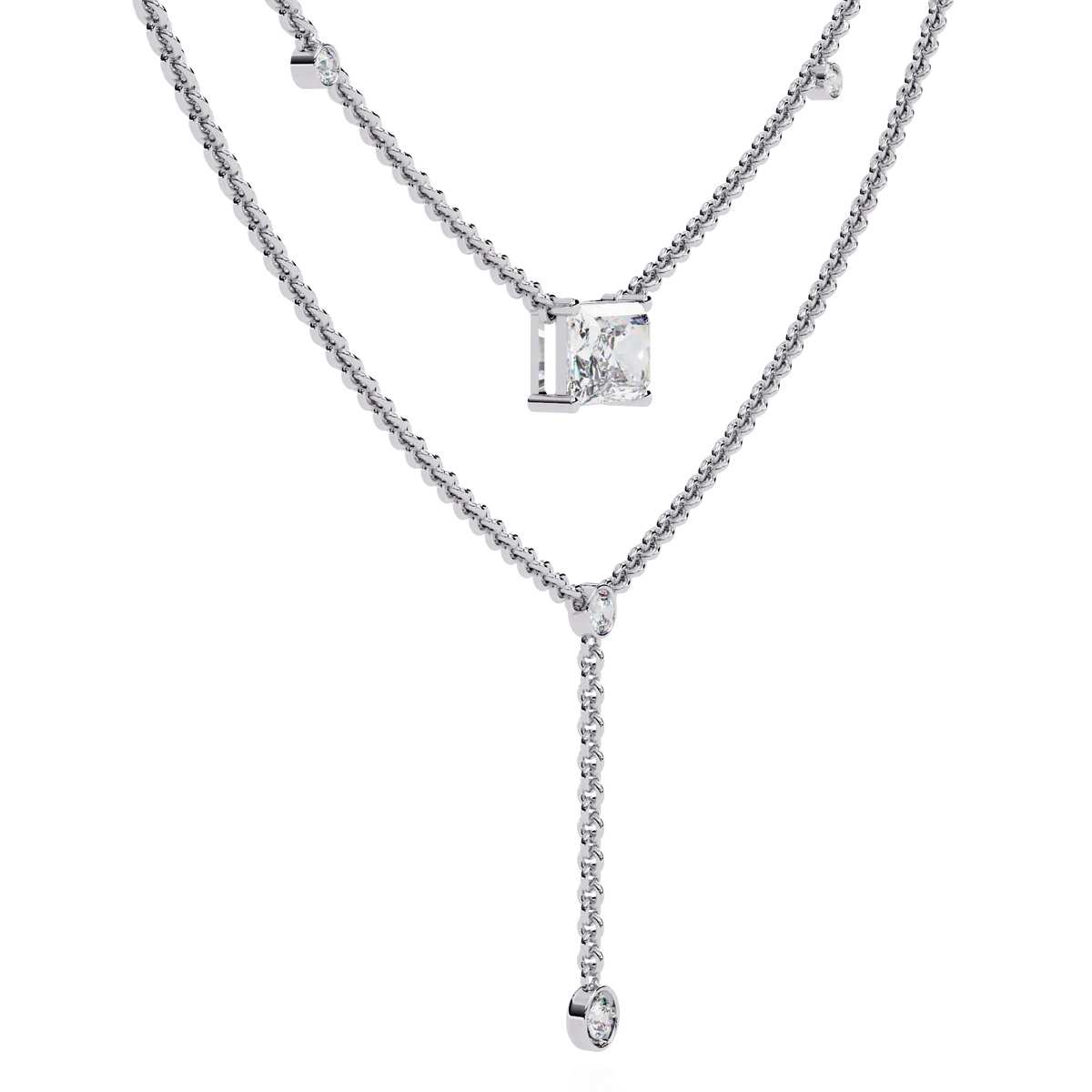 Nouveau Princess Lariat Lab Grown Diamond Necklace - Ophiratbf