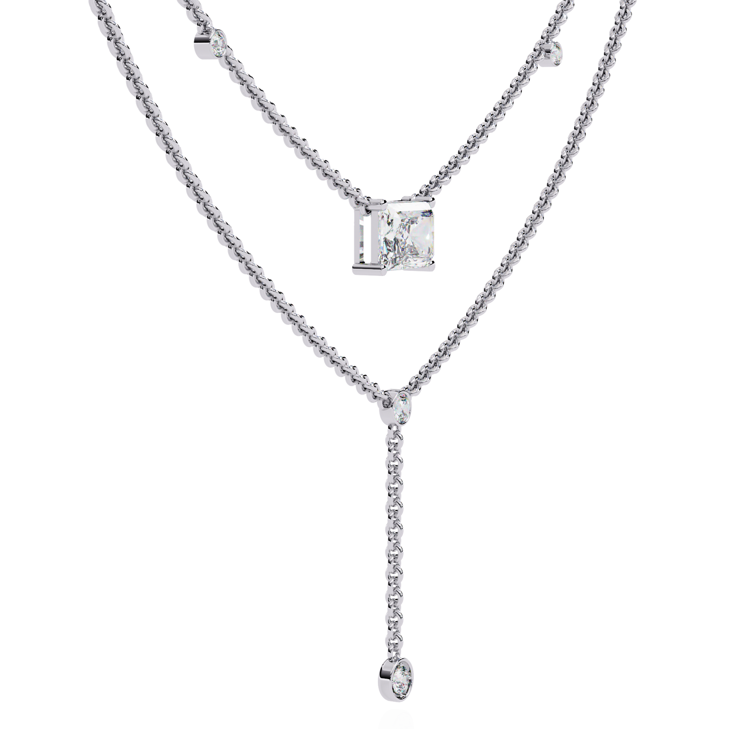 nouveau princess lariat lab grown diamond necklace