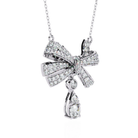 Soirée Grande Bow Drop Lab Grown Diamond Necklace - Ophiratbf