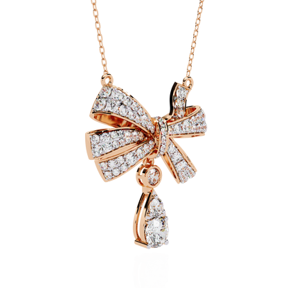 Soirée Grande Bow Drop Lab Grown Diamond Necklace