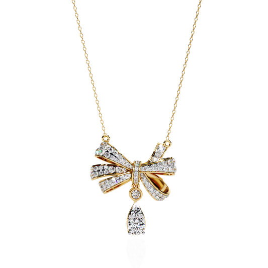 Soirée Grande Bow Drop Lab Grown Diamond Necklace