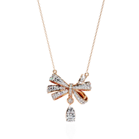Soirée Grande Bow Drop Lab Grown Diamond Necklace - Ophiratbf