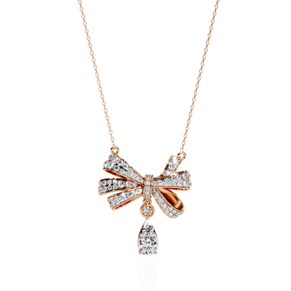 Soirée Grande Bow Drop Lab Grown Diamond Necklace