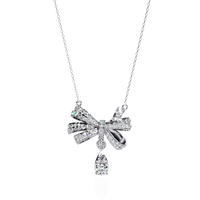 Soirée Grande Bow Drop Lab Grown Diamond Necklace - Ophiratbf