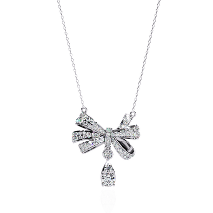 Soirée Grande Bow Drop Lab Grown Diamond Necklace