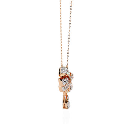 Soirée Grande Bow Drop Lab Grown Diamond Necklace
