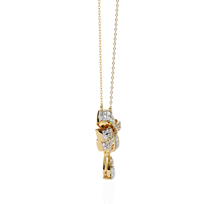 Soirée Grande Bow Drop Lab Grown Diamond Necklace