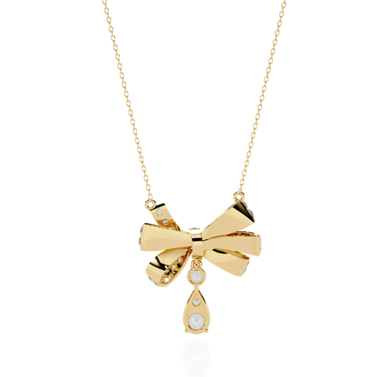 Soirée Grande Bow Drop Lab Grown Diamond Necklace