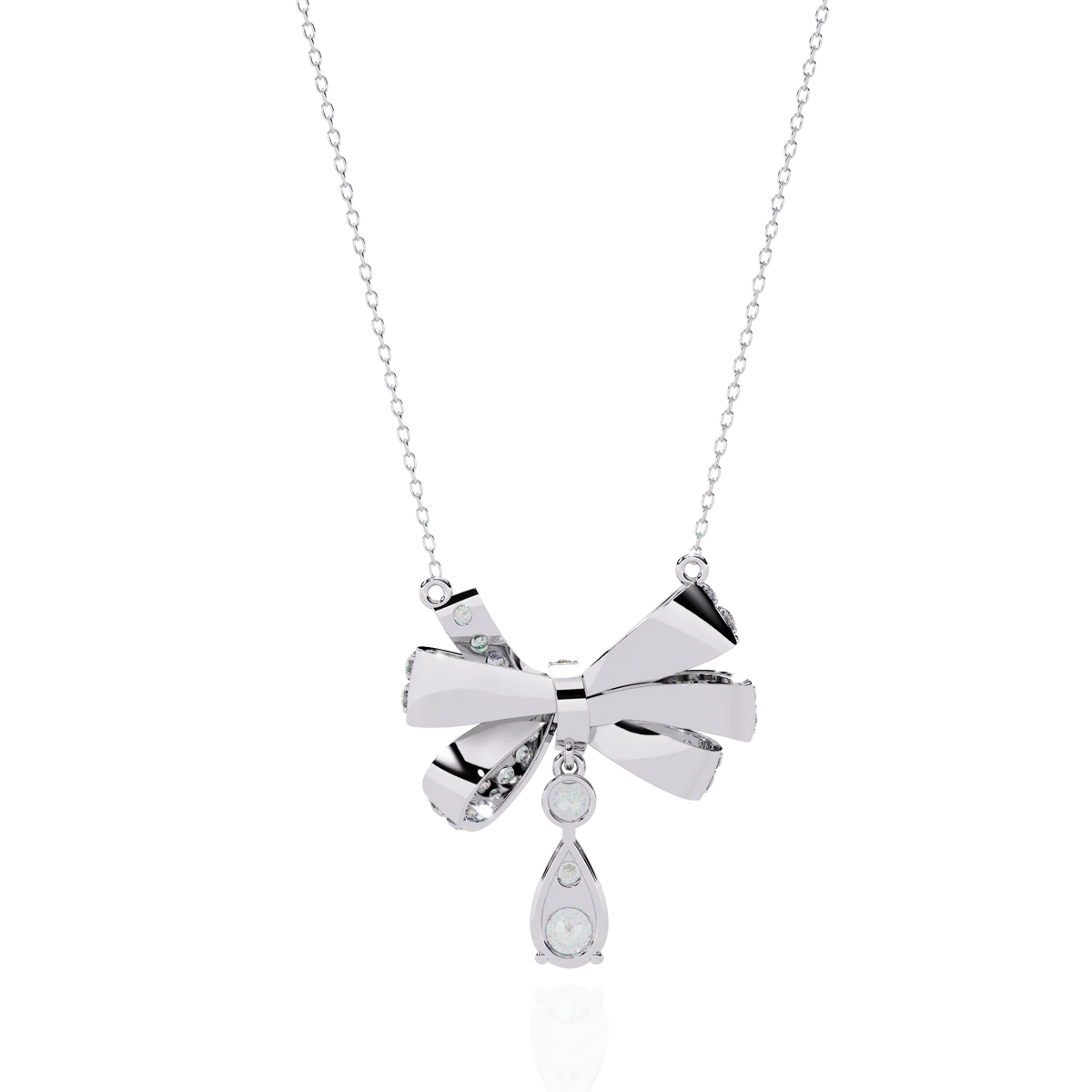 Soirée Grande Bow Drop Lab Grown Diamond Necklace - Ophiratbf