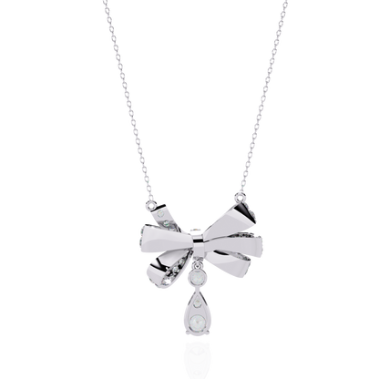 Soirée Grande Bow Drop Lab Grown Diamond Necklace