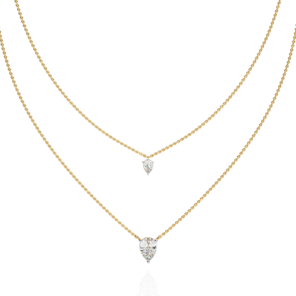 Elysia Twin Pear Solitaire Lab Grown Diamond Necklace