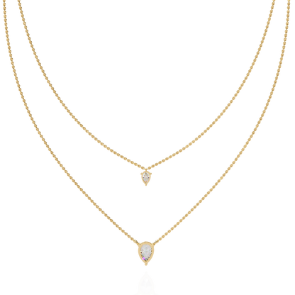 Elysia Twin Pear Solitaire Lab Grown Diamond Necklace