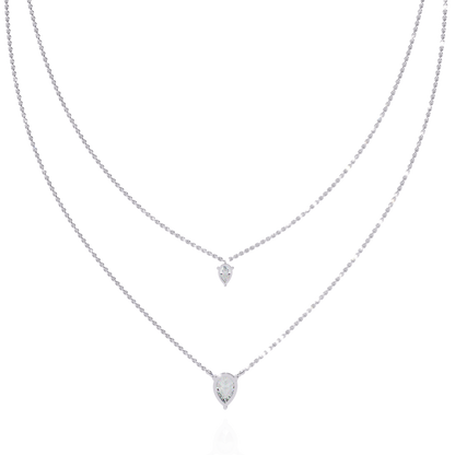 Elysia Twin Pear Solitaire Lab Grown Diamond Necklace
