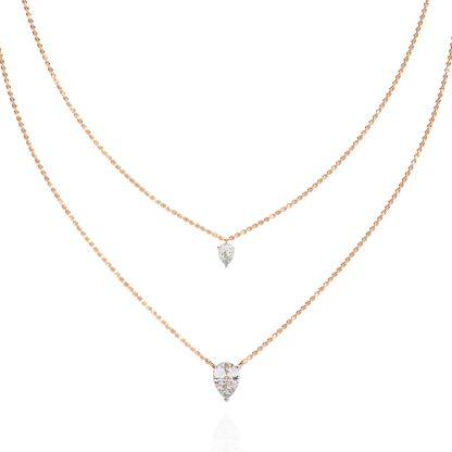 Elysia Twin Pear Solitaire Lab Grown Diamond Necklace
