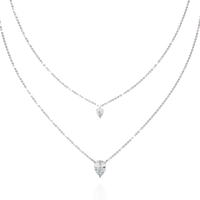Elysia Twin Pear Solitaire Lab Grown Diamond Necklace - Ophiratbf
