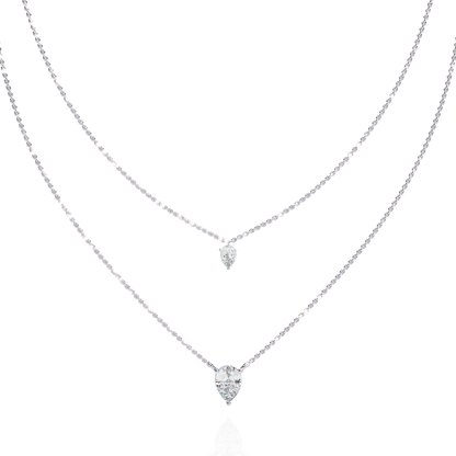 Elysia Twin Pear Solitaire Lab Grown Diamond Necklace