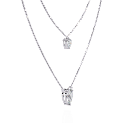 Elysia Twin Pear Solitaire Lab Grown Diamond Necklace
