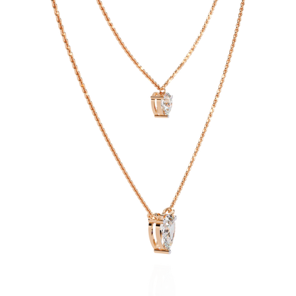 Elysia Twin Pear Solitaire Lab Grown Diamond Necklace