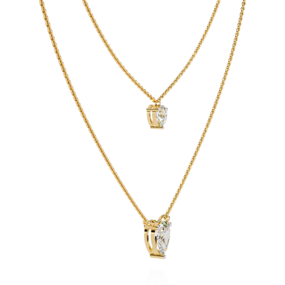 Elysia Twin Pear Solitaire Lab Grown Diamond Necklace