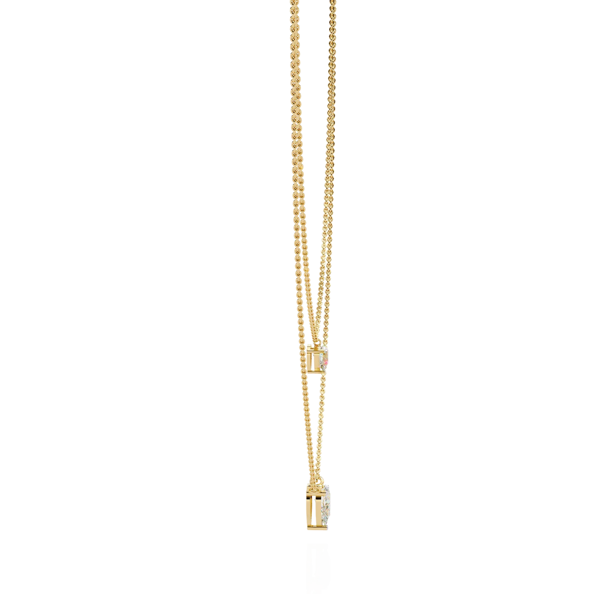Elysia Twin Pear Solitaire Lab Grown Diamond Necklace - Ophiratbf
