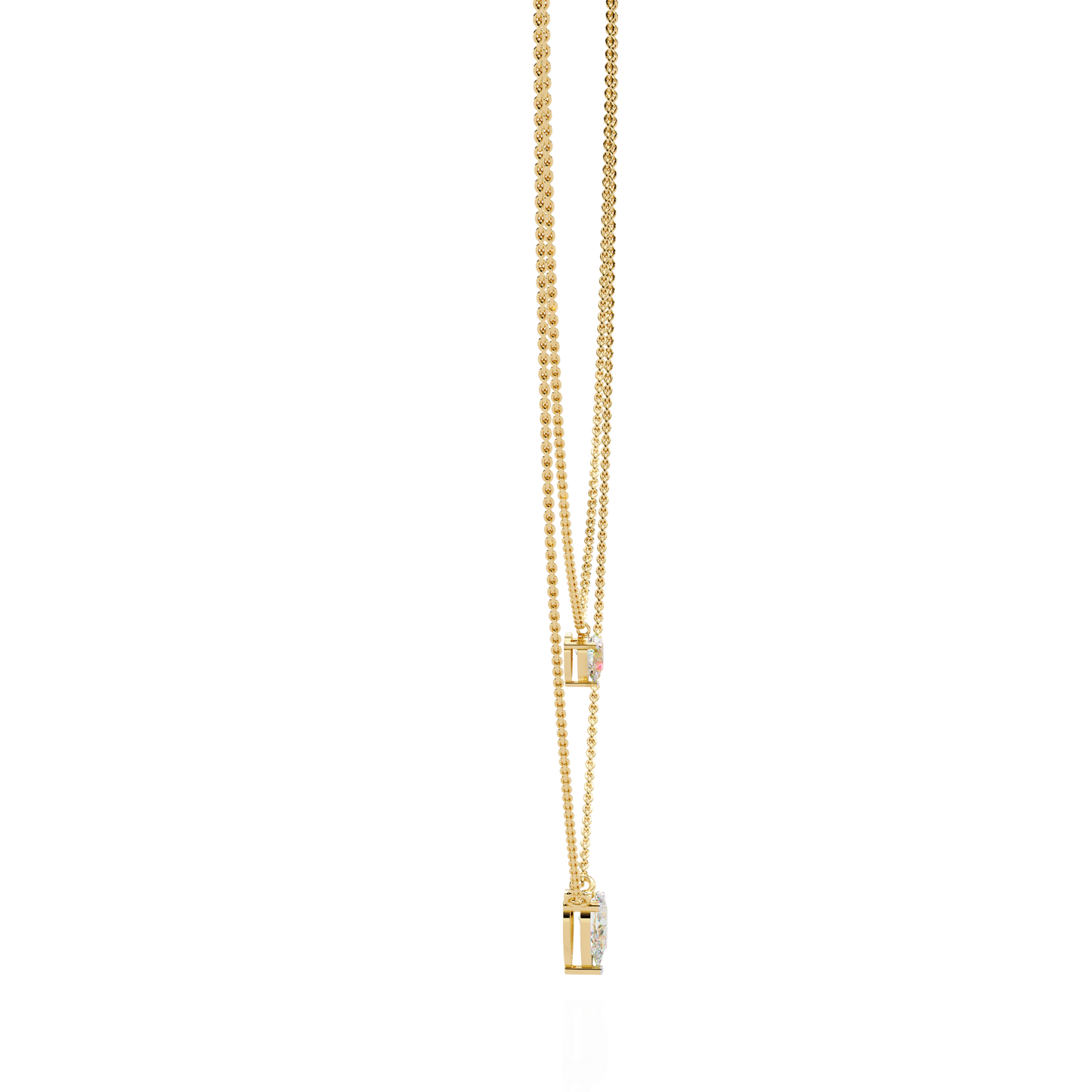 elysia twin pear solitaire lab grown diamond necklace