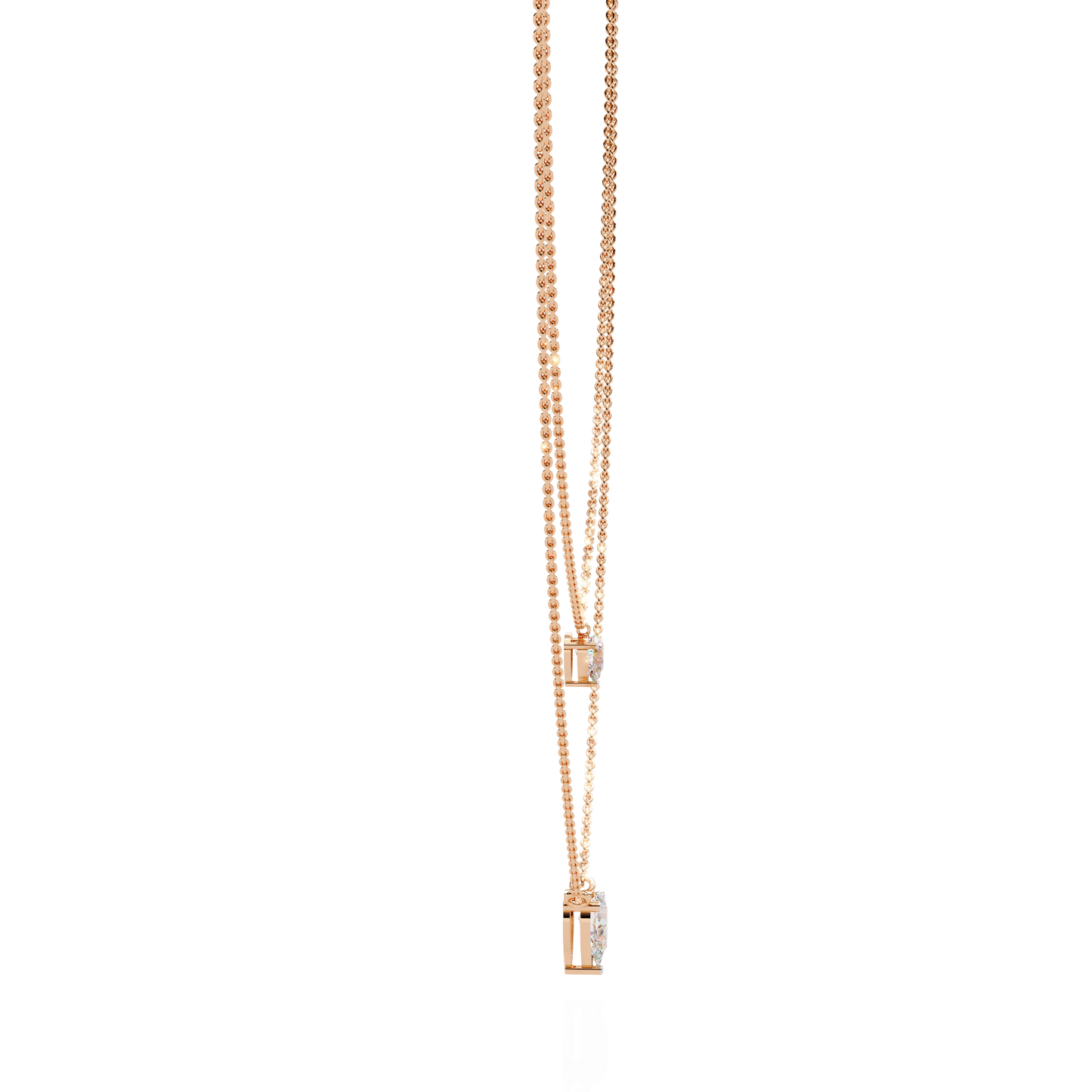 elysia twin pear solitaire lab grown diamond necklace