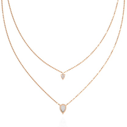 Elysia Twin Pear Solitaire Lab Grown Diamond Necklace