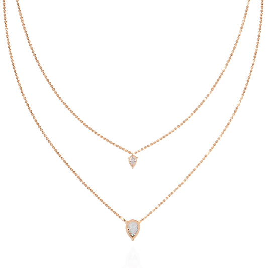 Elysia Twin Pear Solitaire Lab Grown Diamond Necklace