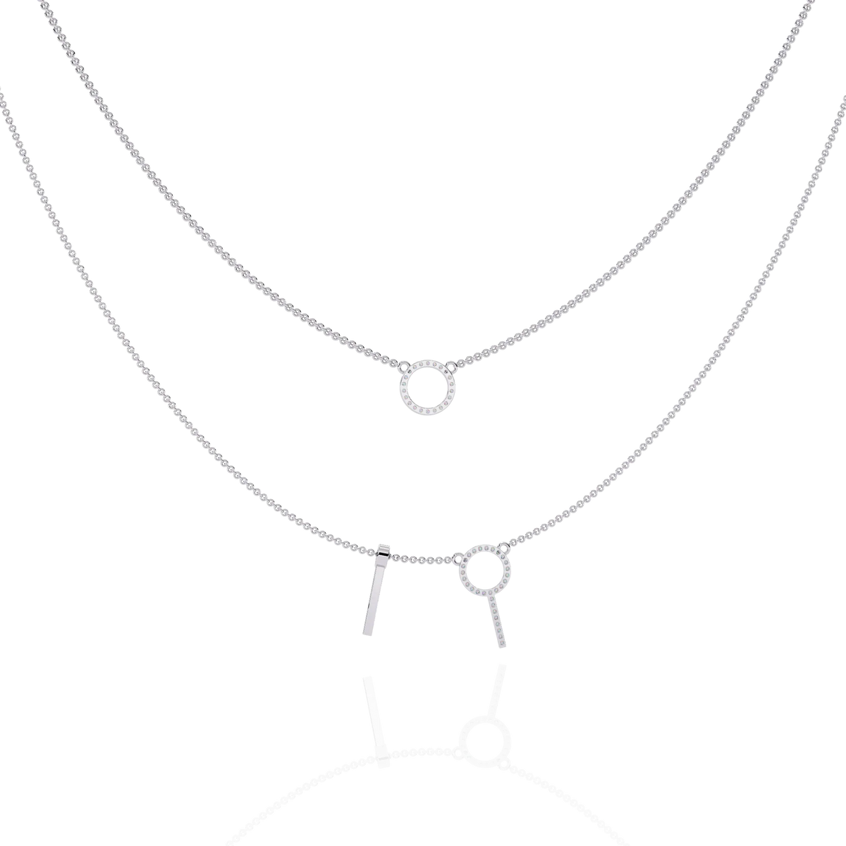 Orbit Bar Duo Lab Grown Diamond Necklace - Ophiratbf