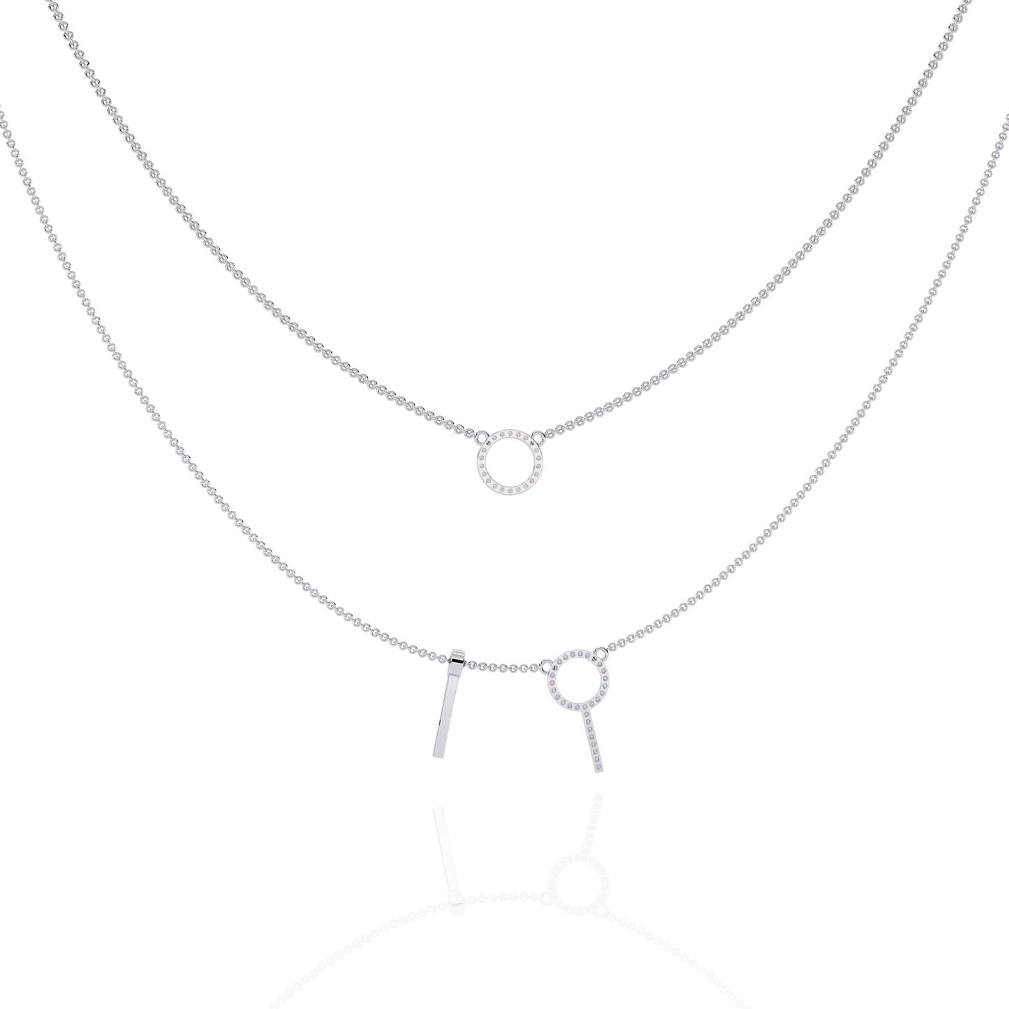 orbit bar duo lab grown diamond necklace