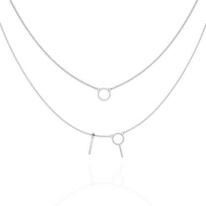 Orbit Bar Duo Lab Grown Diamond Necklace