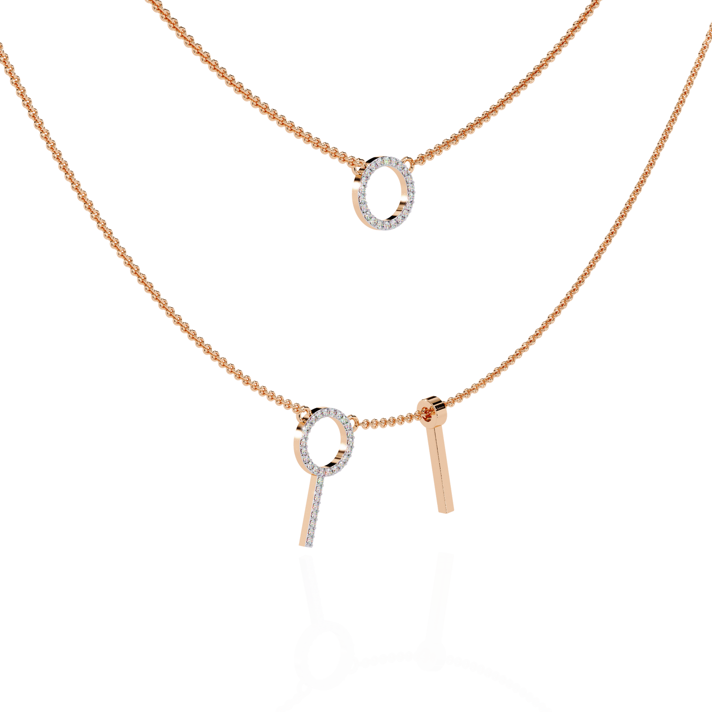 orbit bar duo lab grown diamond necklace