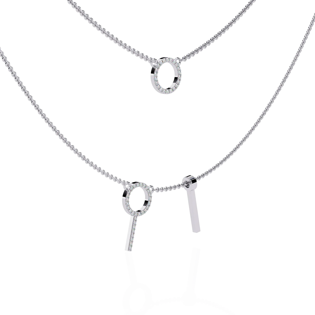 Orbit Bar Duo Lab Grown Diamond Necklace - Ophiratbf