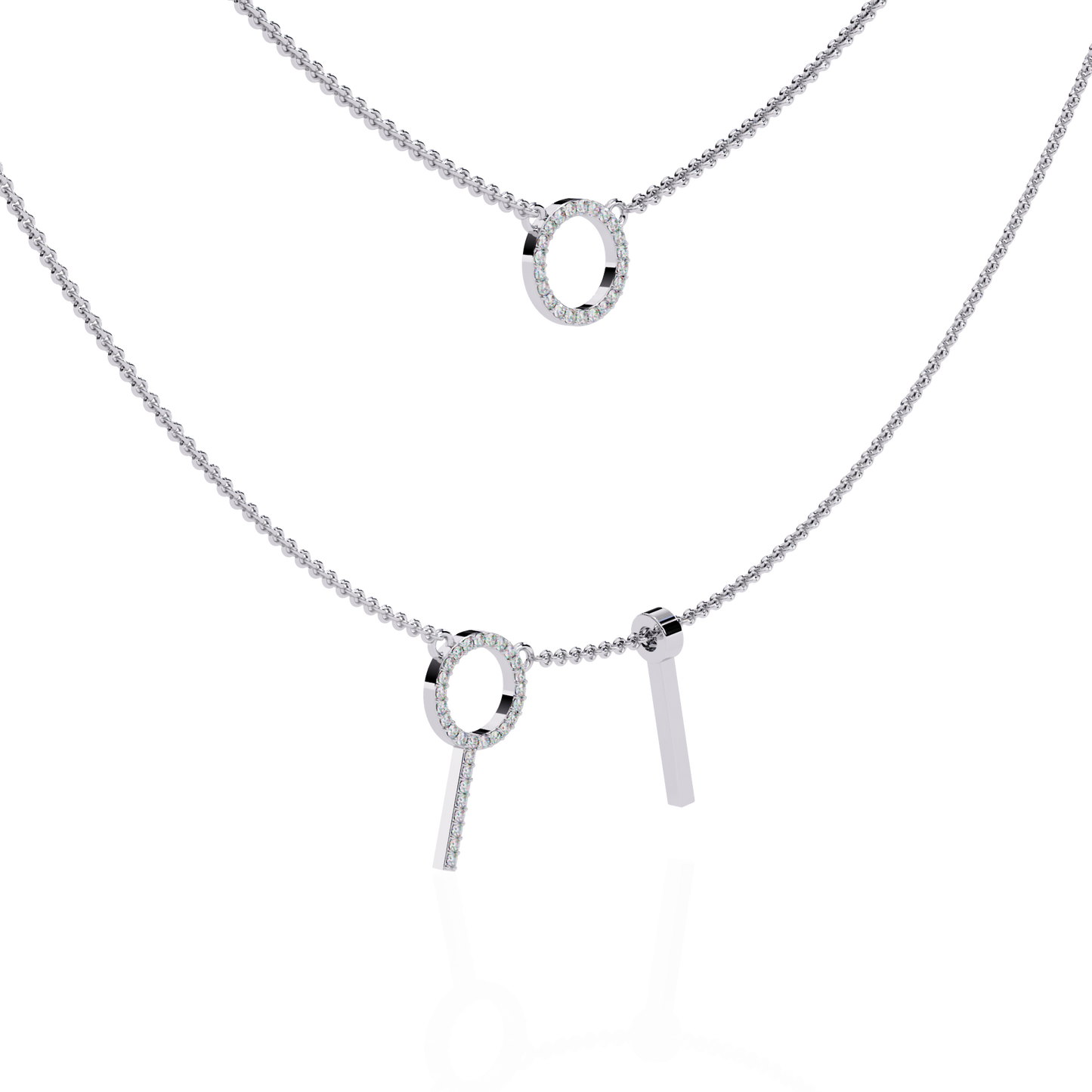 orbit bar duo lab grown diamond necklace