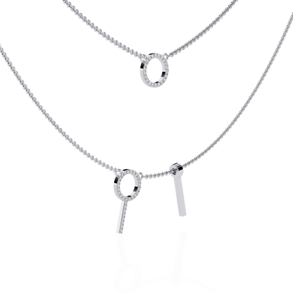 Orbit Bar Duo Lab Grown Diamond Necklace
