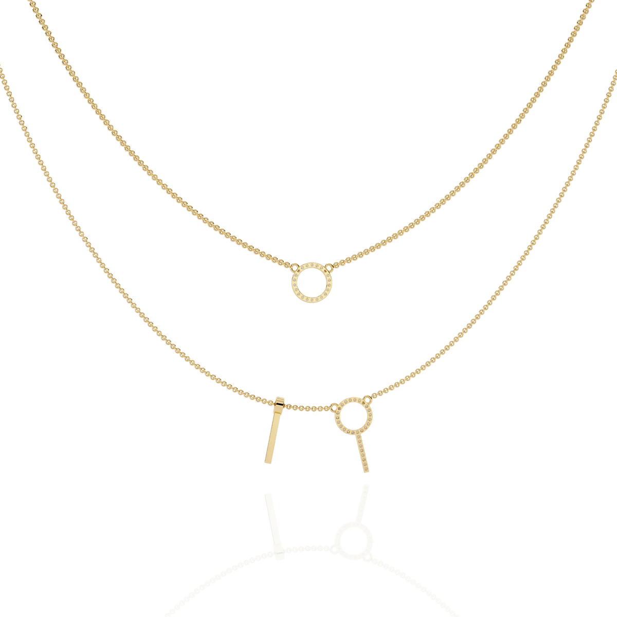 Orbit Bar Duo Lab Grown Diamond Necklace - Ophiratbf