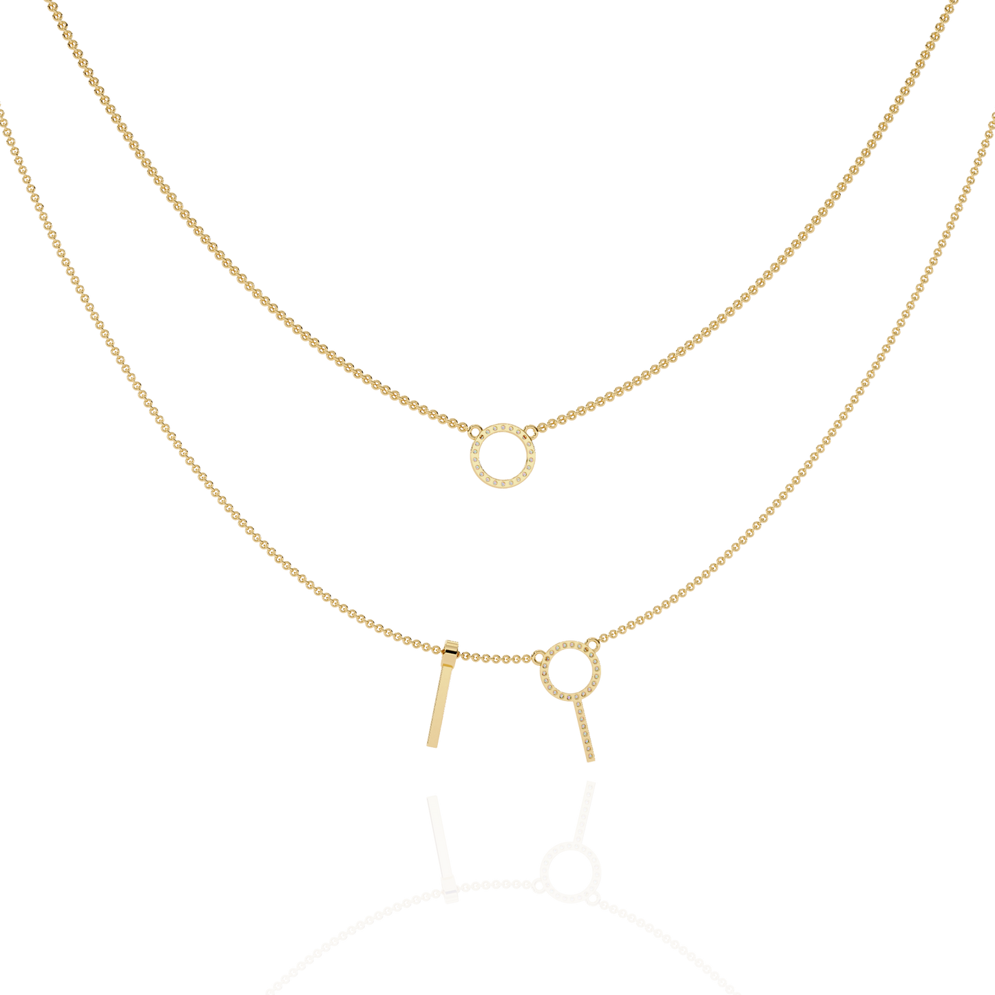 orbit bar duo lab grown diamond necklace