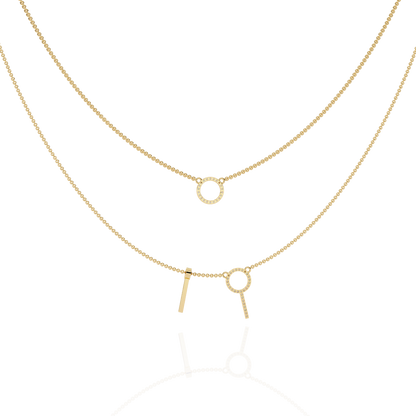 Orbit Bar Duo Lab Grown Diamond Necklace