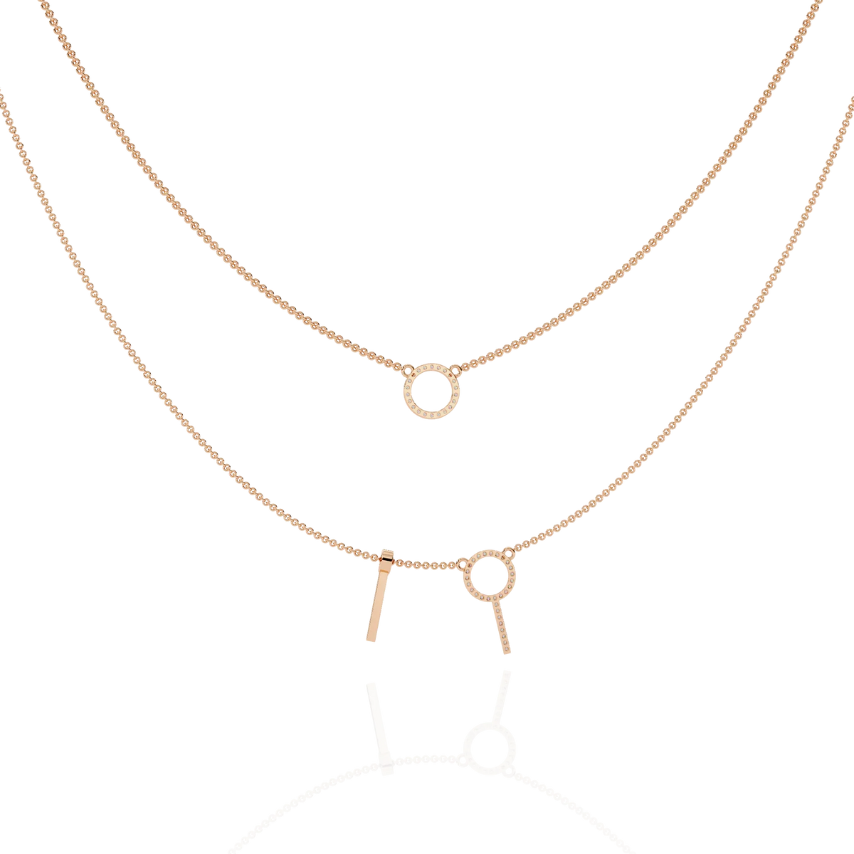Orbit Bar Duo Lab Grown Diamond Necklace - Ophiratbf
