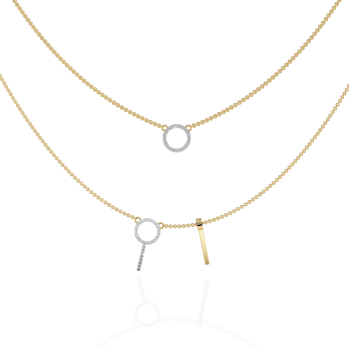 Orbit Bar Duo Lab Grown Diamond Necklace - Ophiratbf