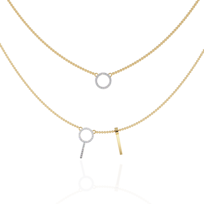 Orbit Bar Duo Lab Grown Diamond Necklace