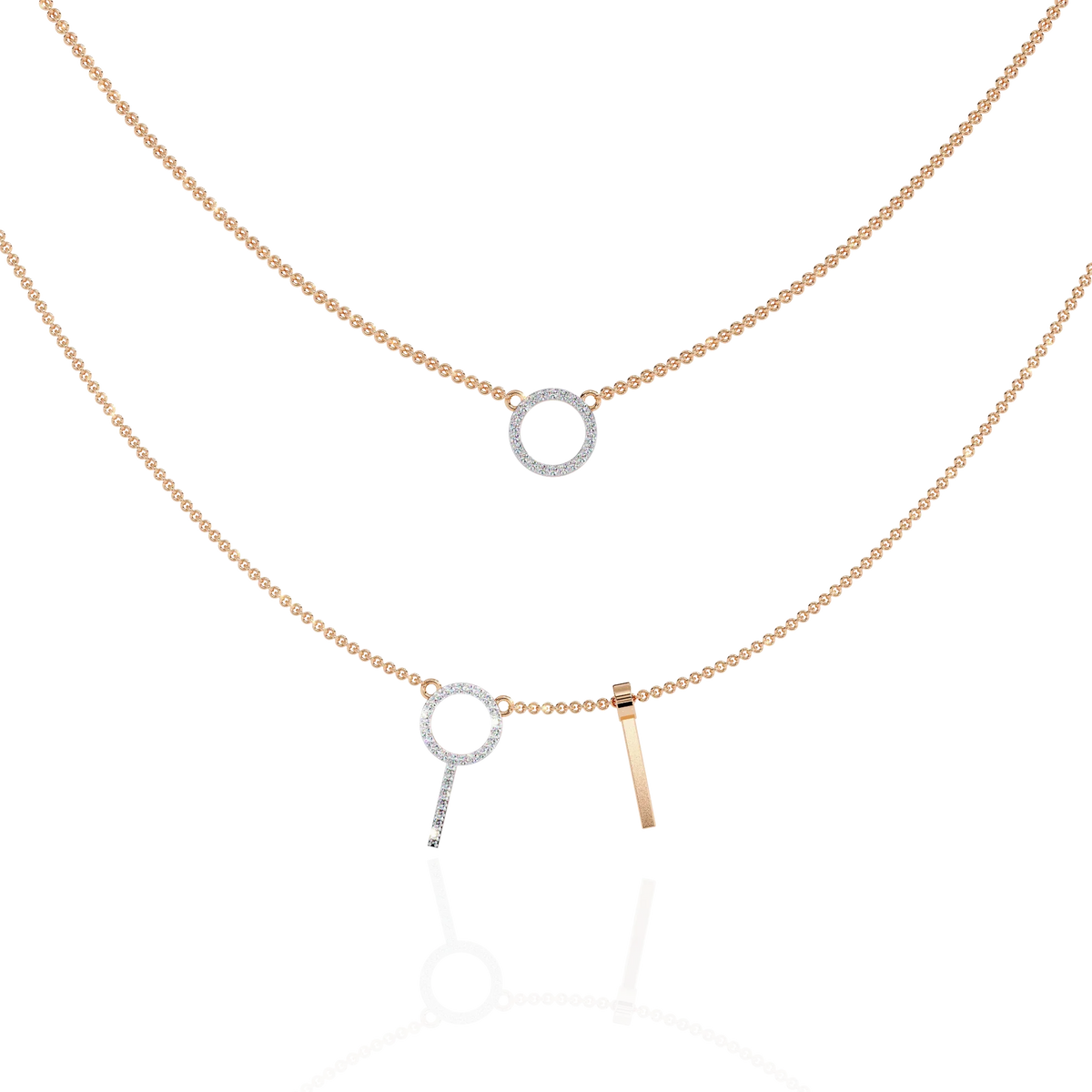 Orbit Bar Duo Lab Grown Diamond Necklace - Ophiratbf